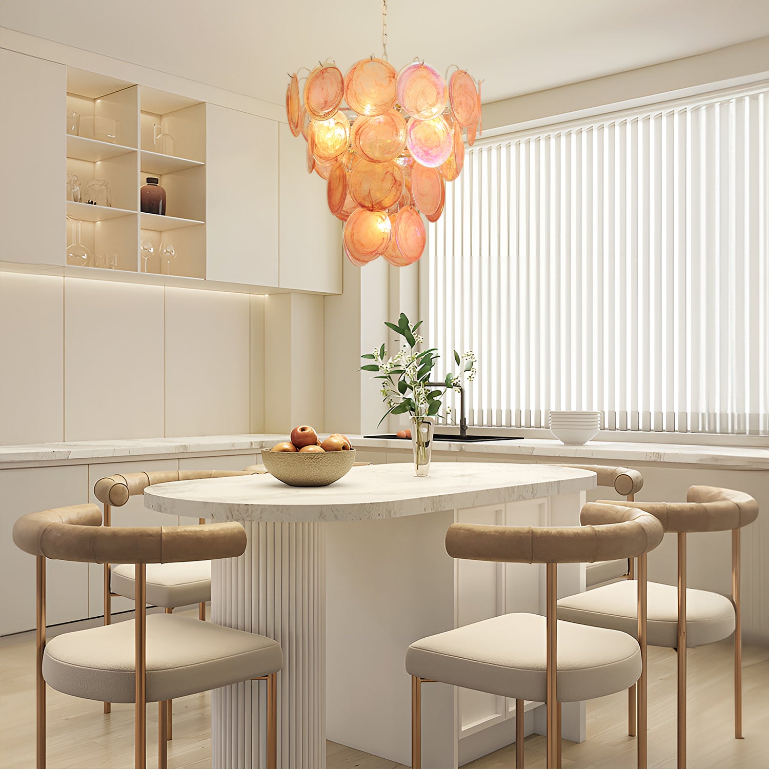 Modernist Handblown Murano Disc Chandelier