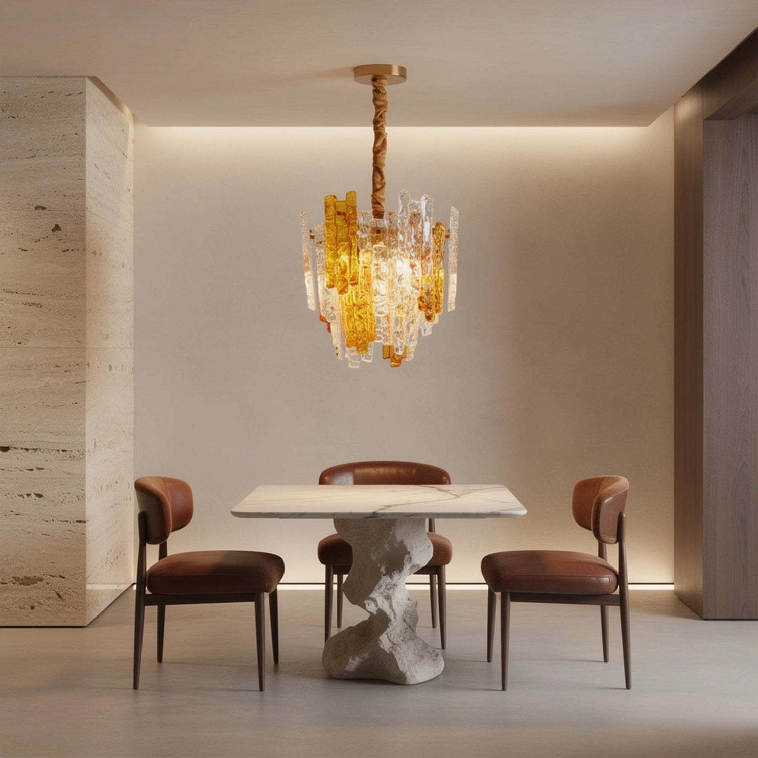 Ambra Murano Tronchi Glass Chandelier