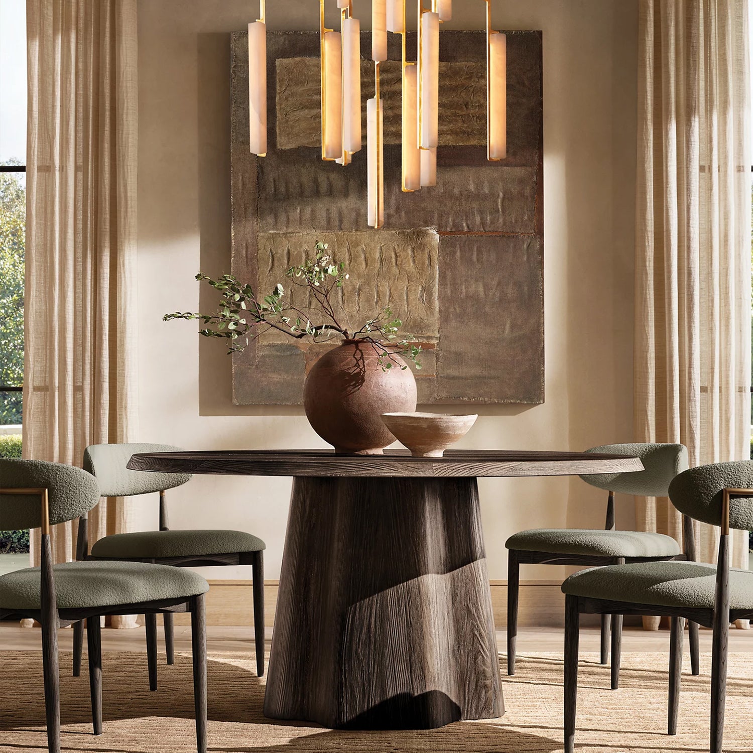 Audubon Alabaster Round Chandelier