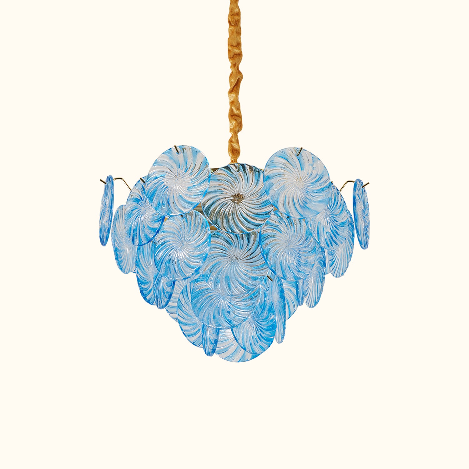 Azzurra Blue Murano Glass Disc Chandelier