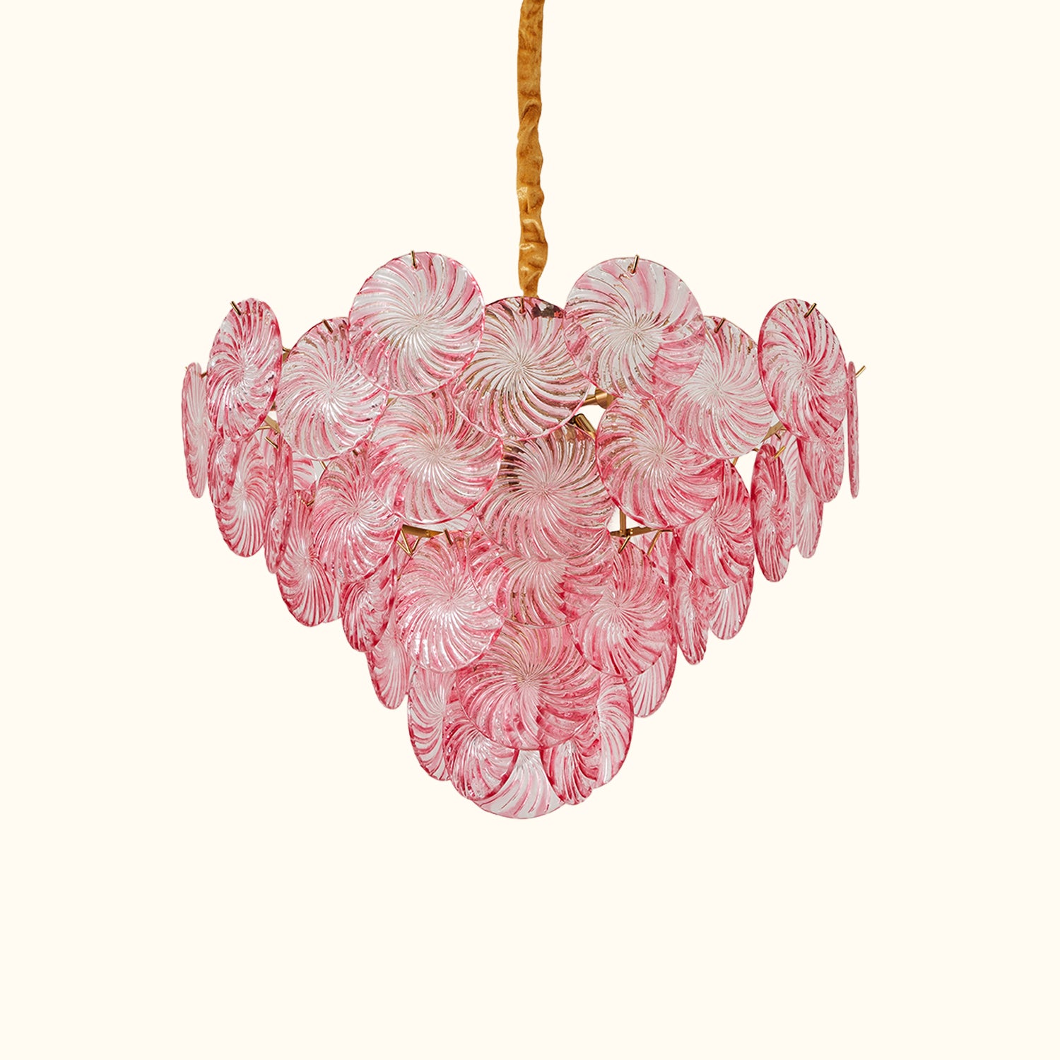 Azzurra Pink Murano Glass Disc Chandelier