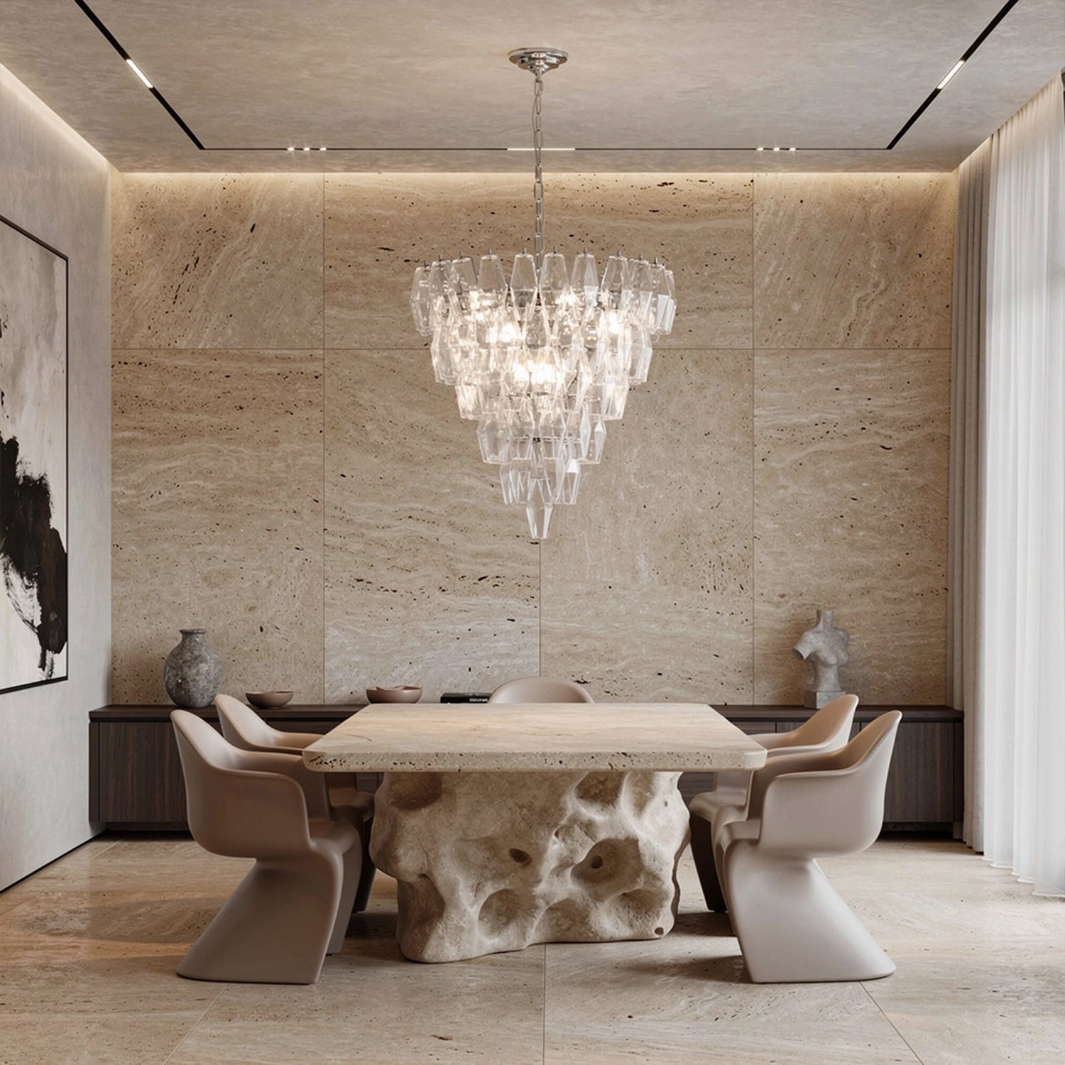 Chiara 6 Tiered Clear Round Chandelier23.6""