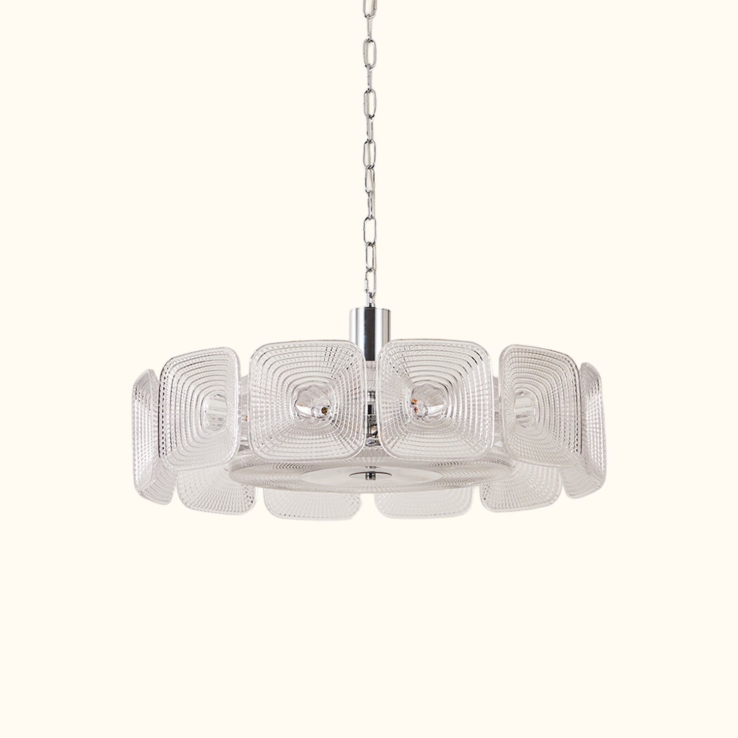 Clear and Green Crystal Pendant Light by Carl 1960s