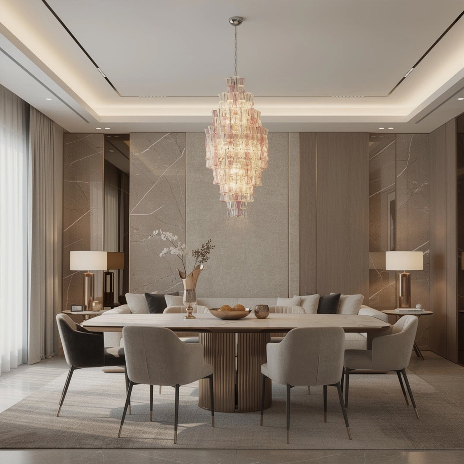 Murano Blown Glass Suspension Lamp Clepsydra