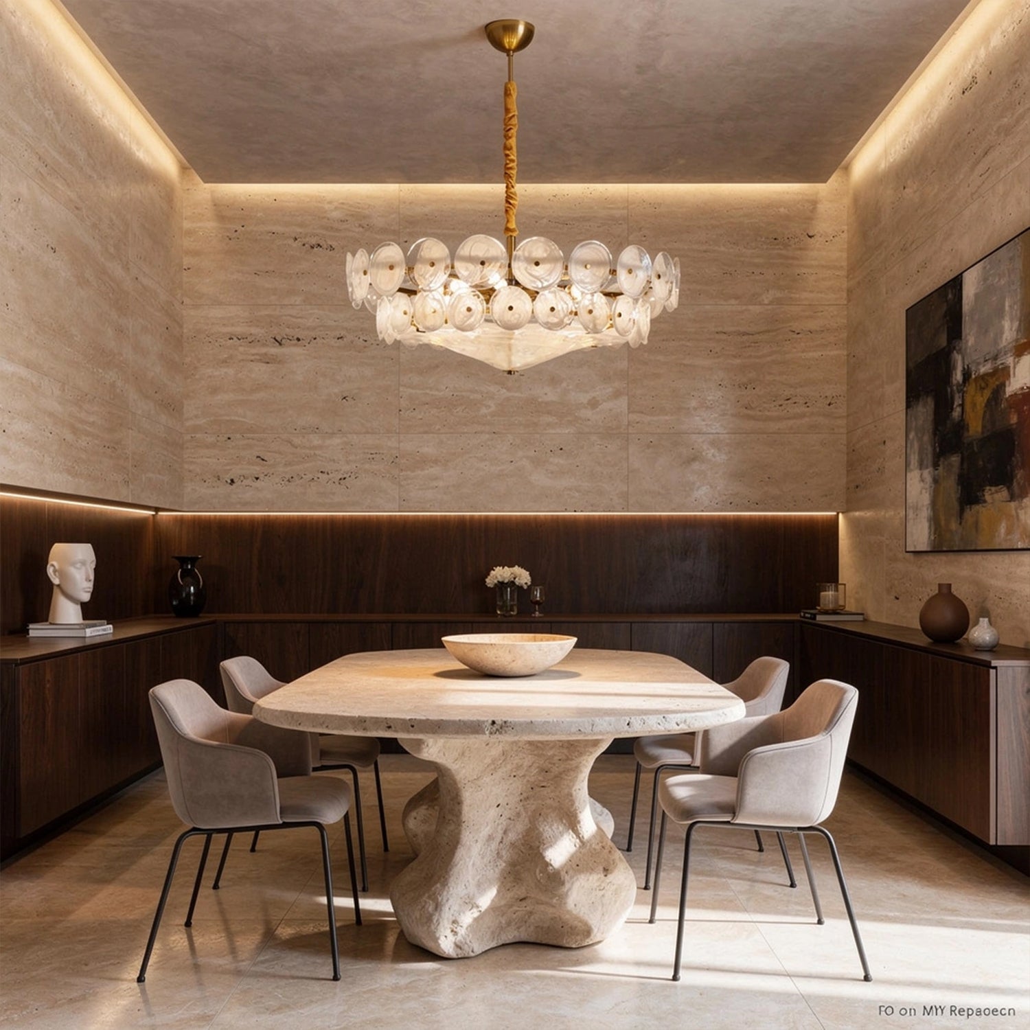 Corolla White Murano Glass Chandelier