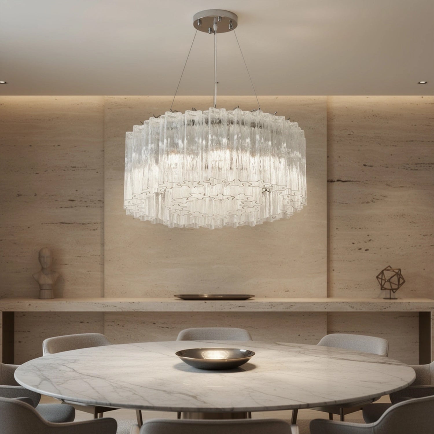 Elegant Murano Tube Glass Chandeliers