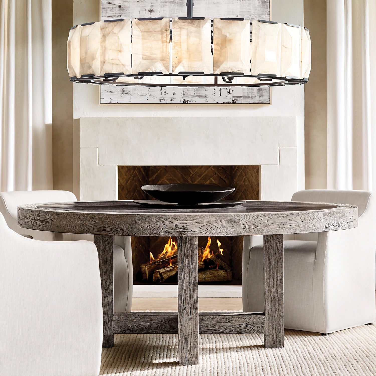 Harlow Calcite Round Chandelier