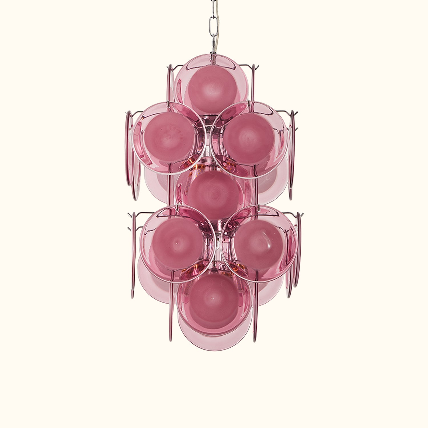 Italian Disc Chandeliers Murano Glass 1970s