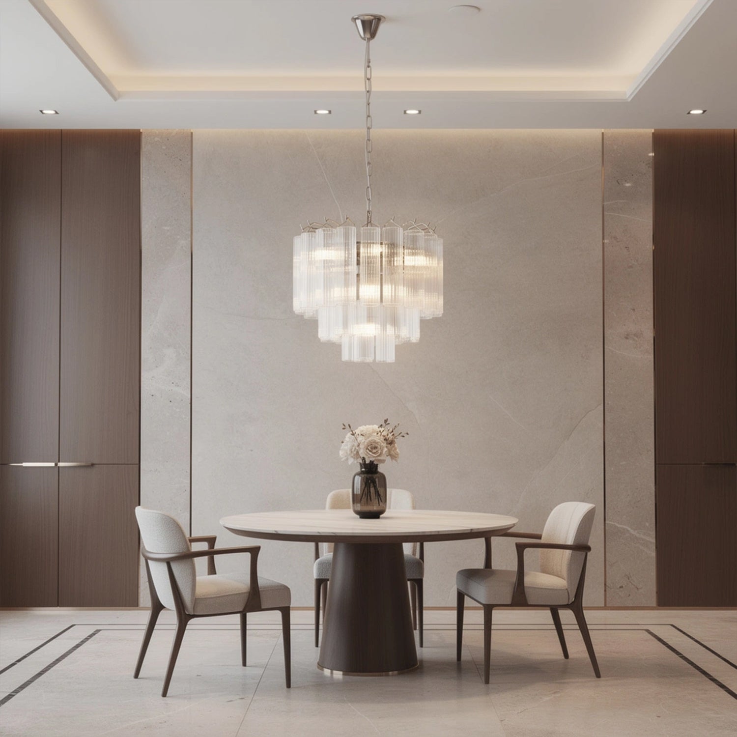 Italian Style Glass Tube Chandelier