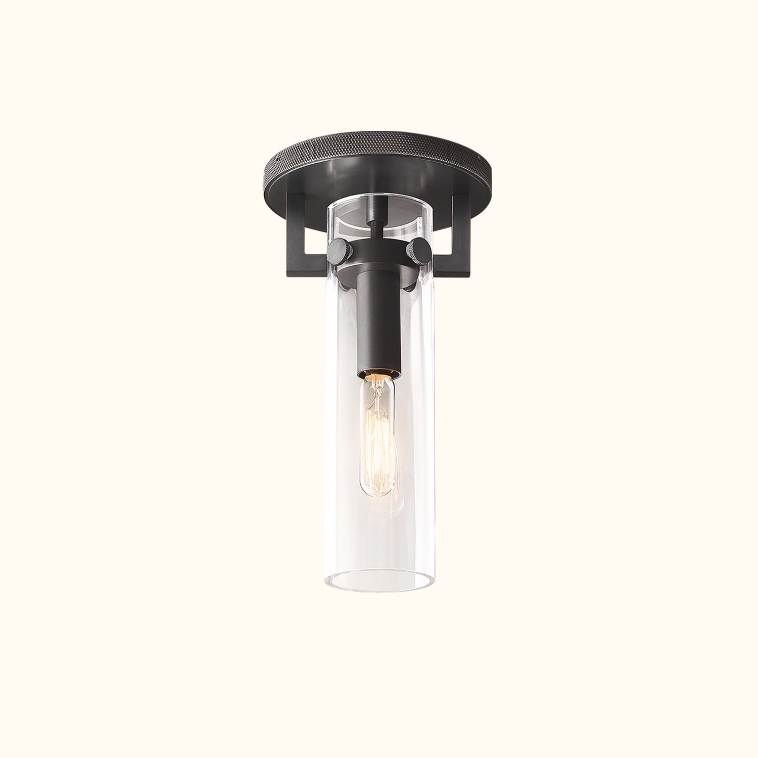 Machinist Glass Cylinder Flushmount