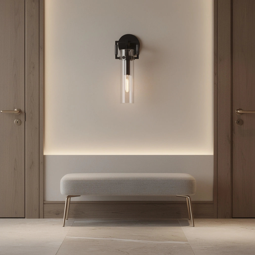 Machinist Glass Cylinder Sconce