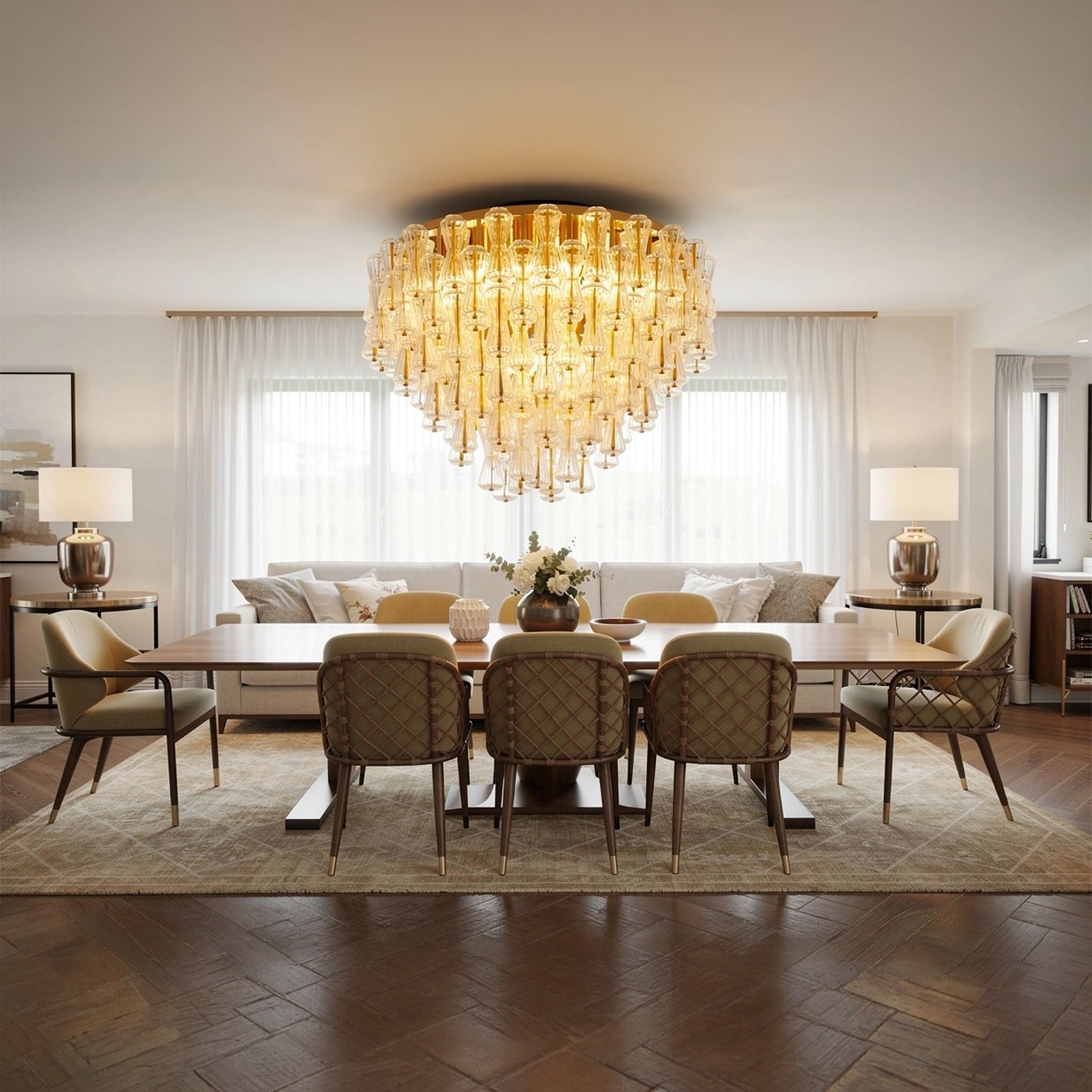 Murano Blown Glass Ceiling Lamp, Clepsydra