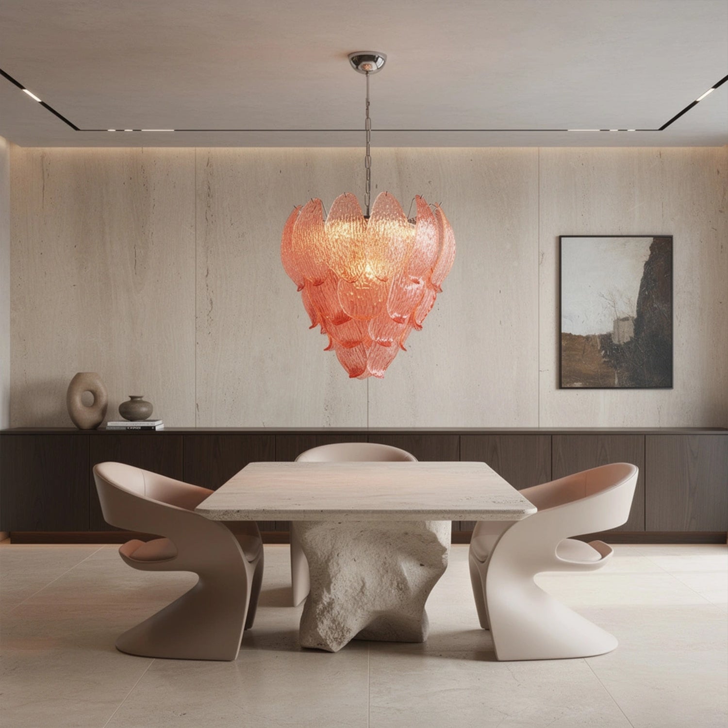 Petalia Murano Glass Leaf Chandelier