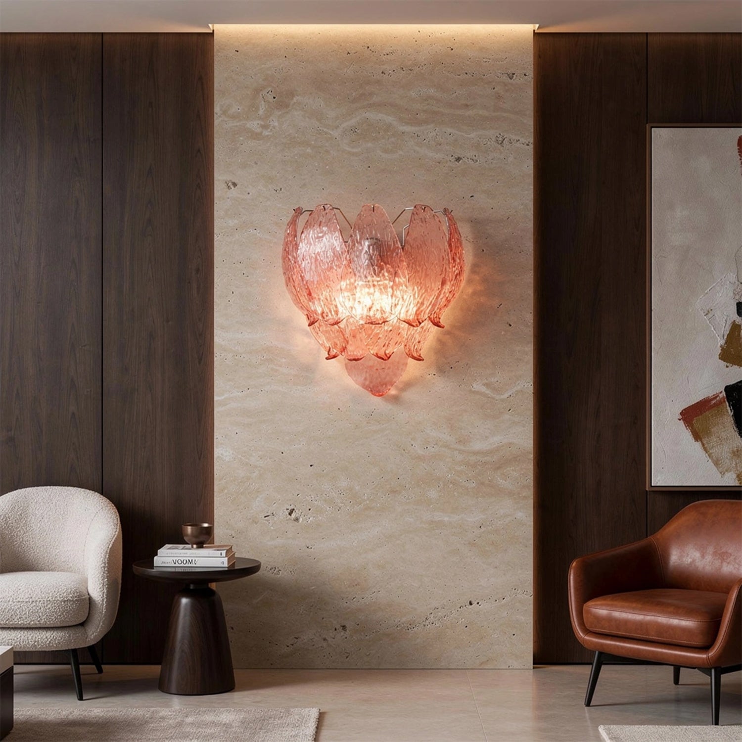 Petalia Murano Glass Leaf Wall Sconce