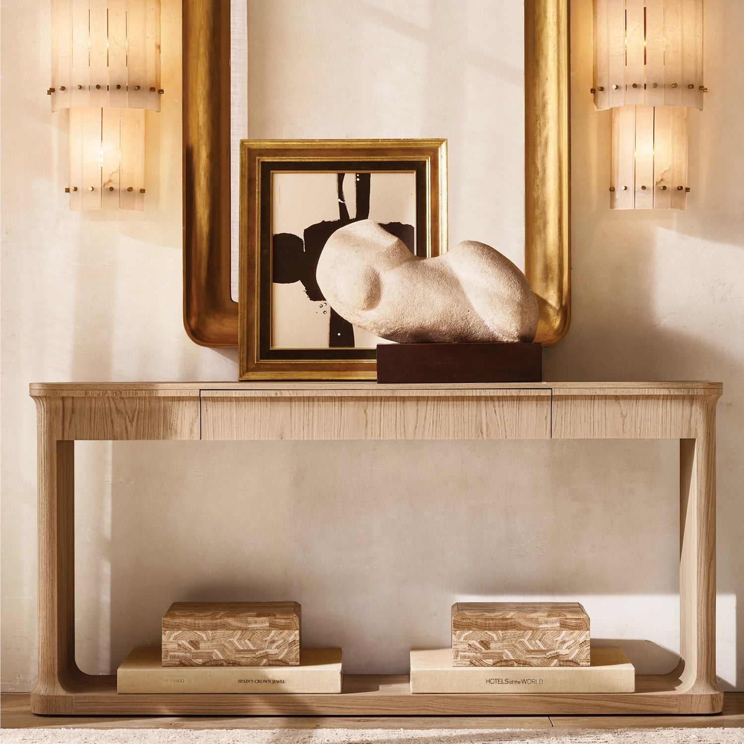 San Marco Alabaster Grand Round Sconce