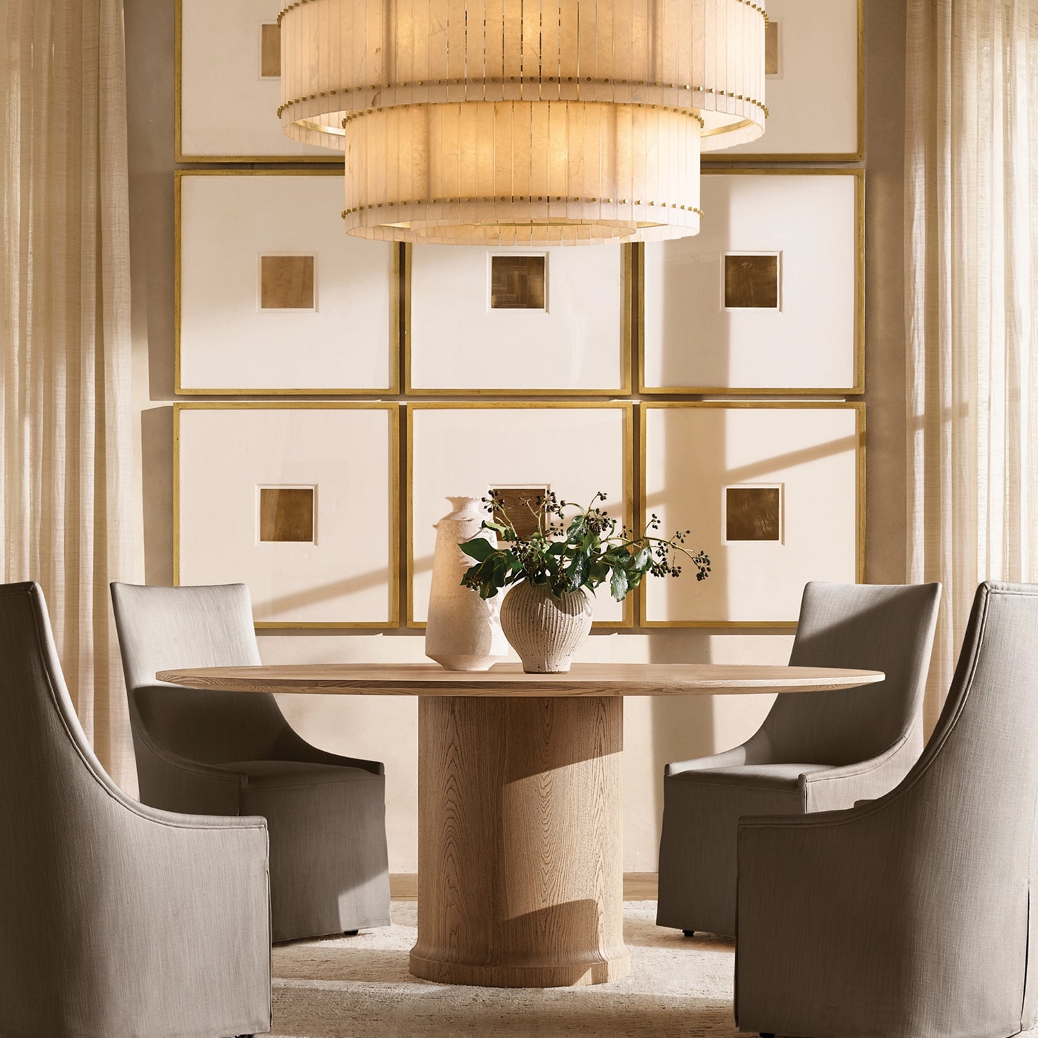San Marco Alabaster Round Tiered Chandelier