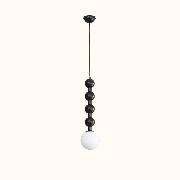 Beaded Wooden Pendant Light