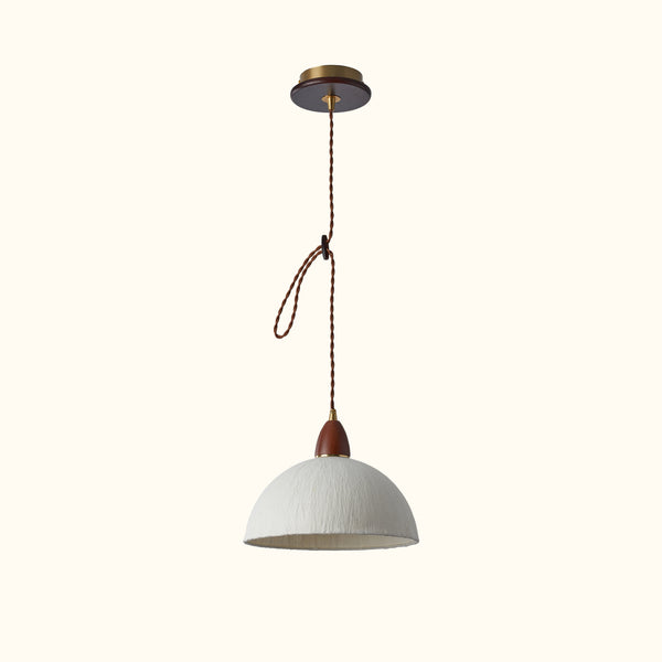 Walnut Rice Paper Pendant Light A