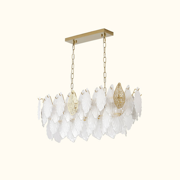 Autumn Leaf Glass Linear Chandelier