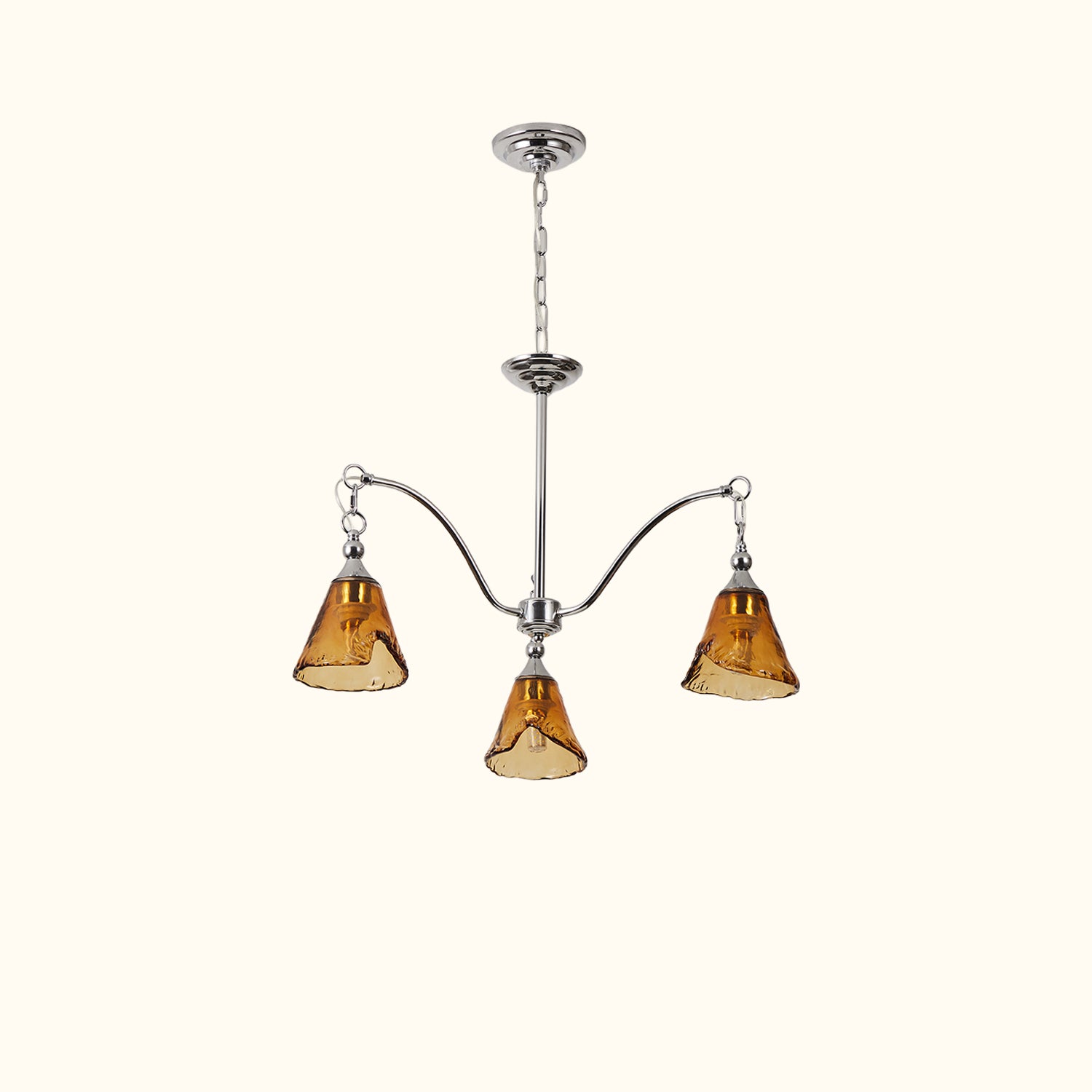 Amber Bell Glass Chandelier