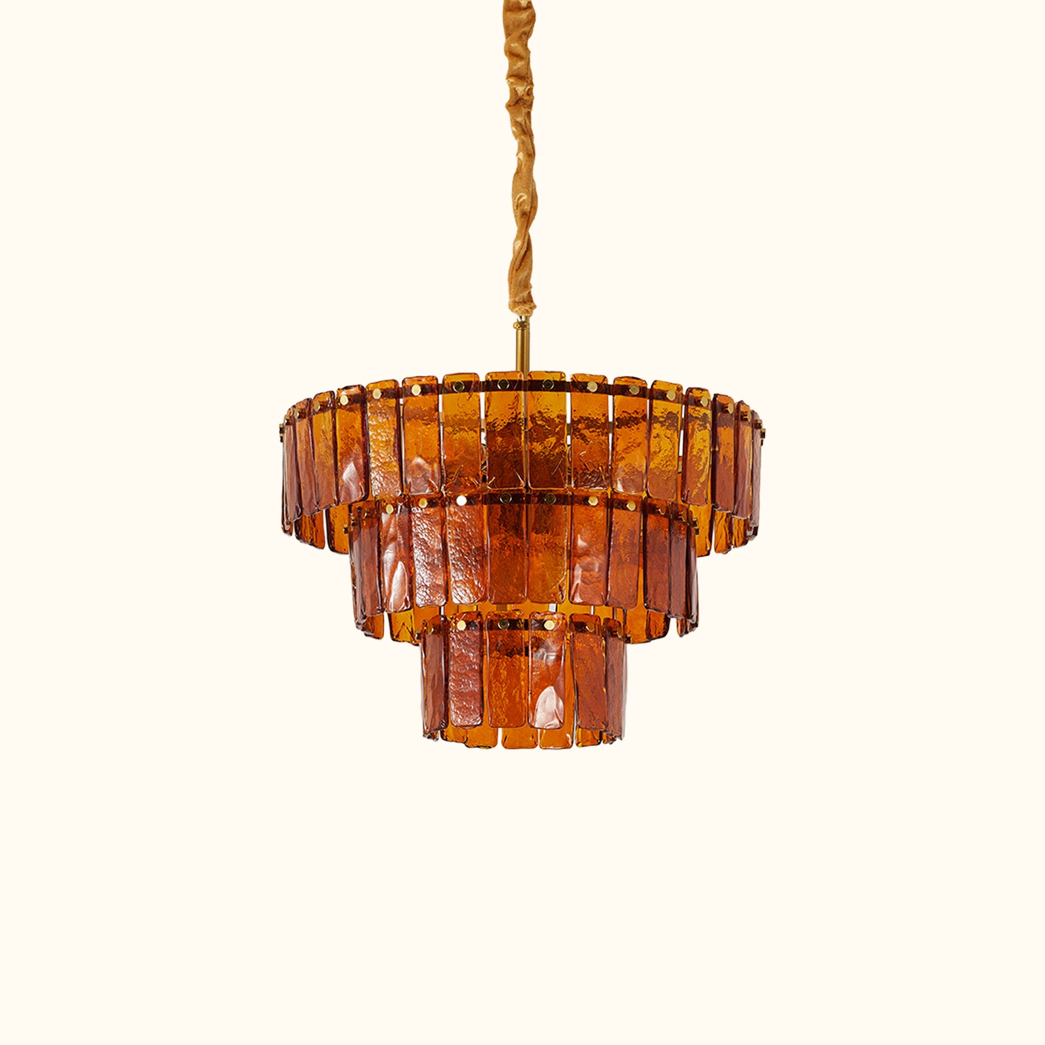 Amber-Murano-Glass-Cascade-Tiered-Chandelier