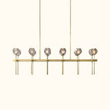 Boule De Cristal Clear Glass Double Linear Chandelier