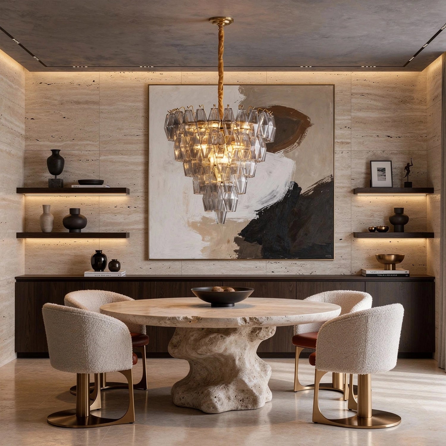 Chiara 6 Tiered Smoke Round Chandelier23.6"