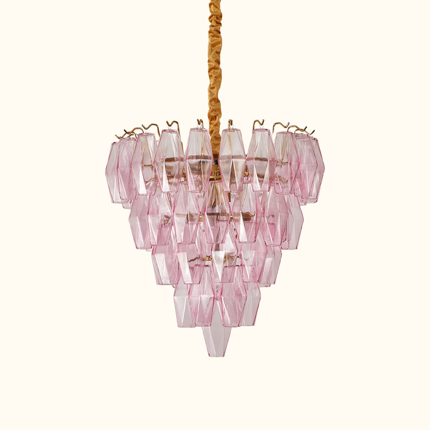 Chiara 5 Tiered Pink Round Chandelier19.7"