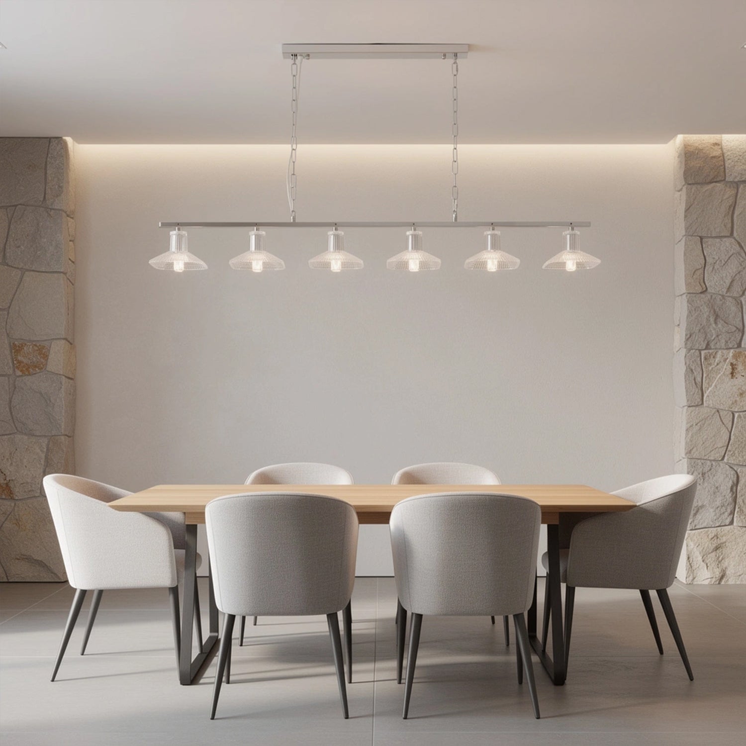 Clear Crystal Linear Pendant Light by Carl 1960s