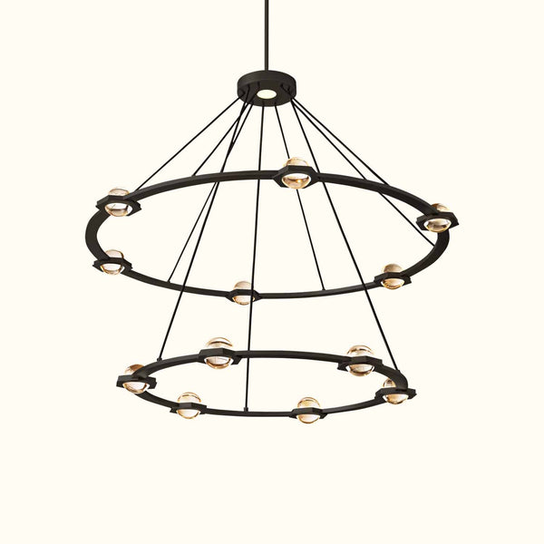 Éclatant Two-Tier Round Chandelier