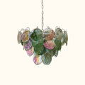 Four-tier Murano chandelier in space-age iridescent glass