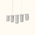 Glacier Arc Mid-Century Frosted Glass Linear Chandelier