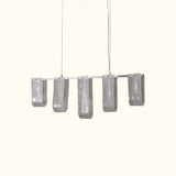 Glacier Arc Mid-Century Frosted Glass Linear Chandelier