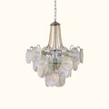 Italian Clear Disc Pearl Murano Chandelier