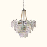Italian Clear Disc Pearl Murano Chandelier