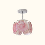Italian Disc Ceiling Lamp Murano Glass 1970s