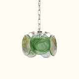 Italian Disc Pendent Lamp Murano Glass 1970s