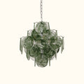 Italian Green Disc Murano Chandelier