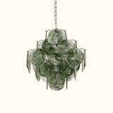 Italian Green Disc Murano Chandelier