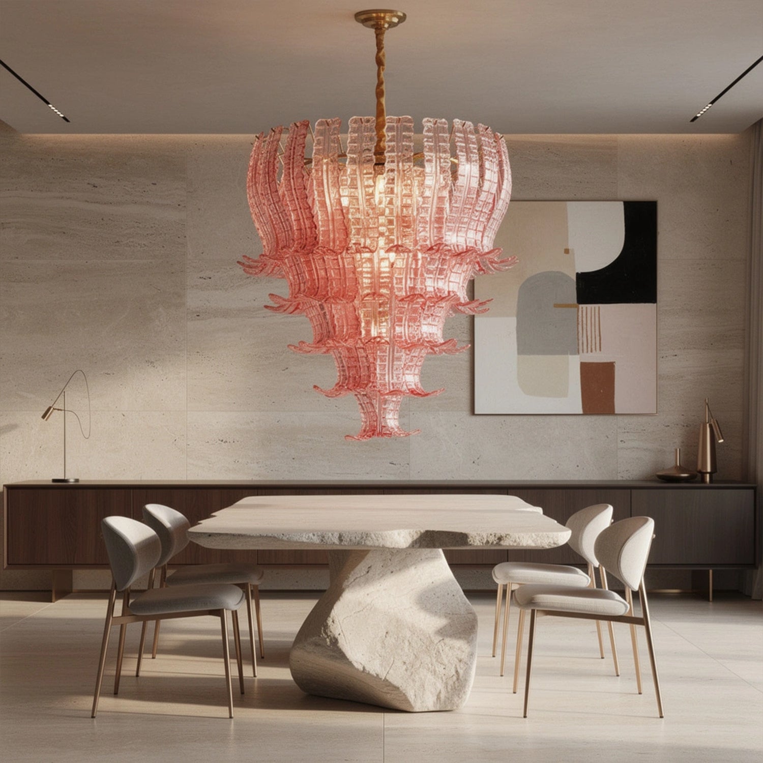 Italian Murano Felci Glass Chandeliers