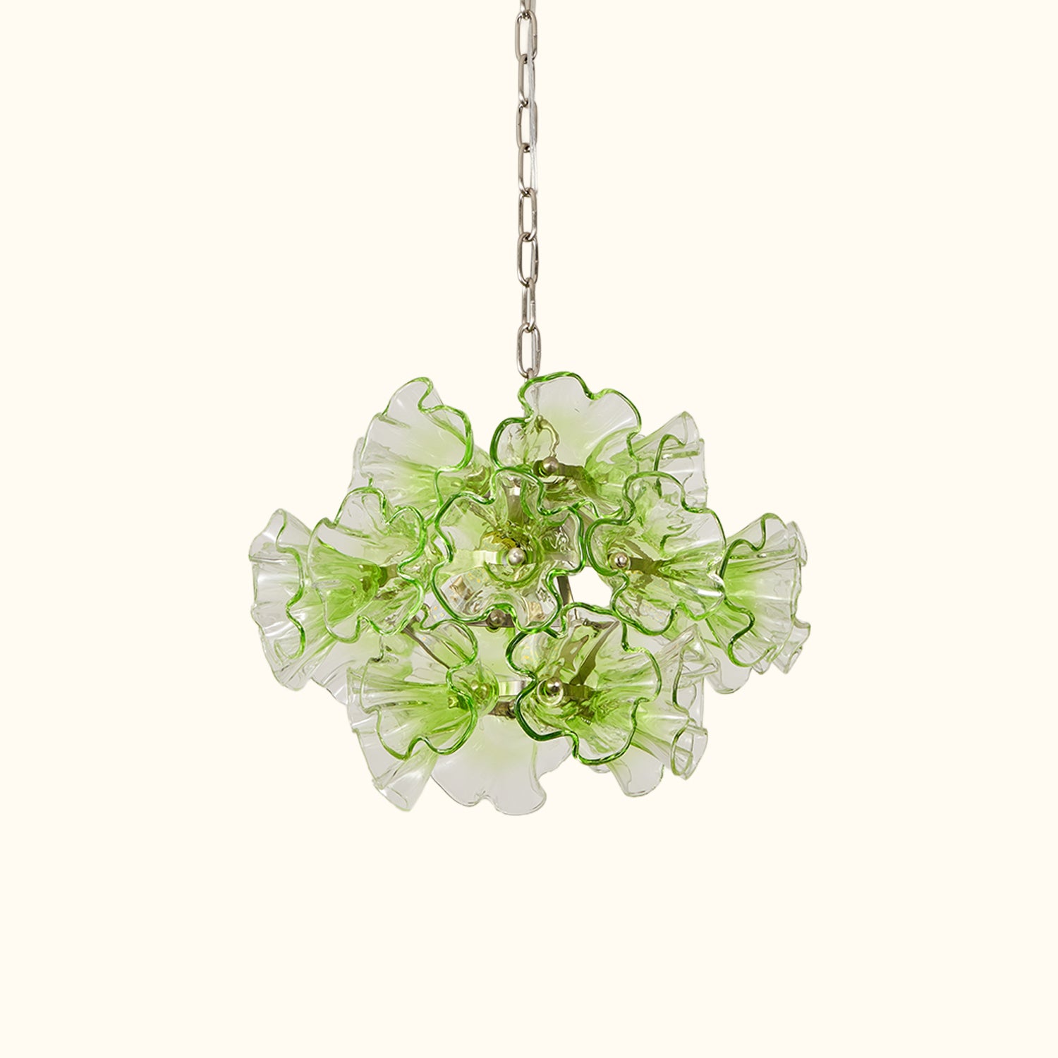 Italian Murano Glass Flower Chandelier 1960s