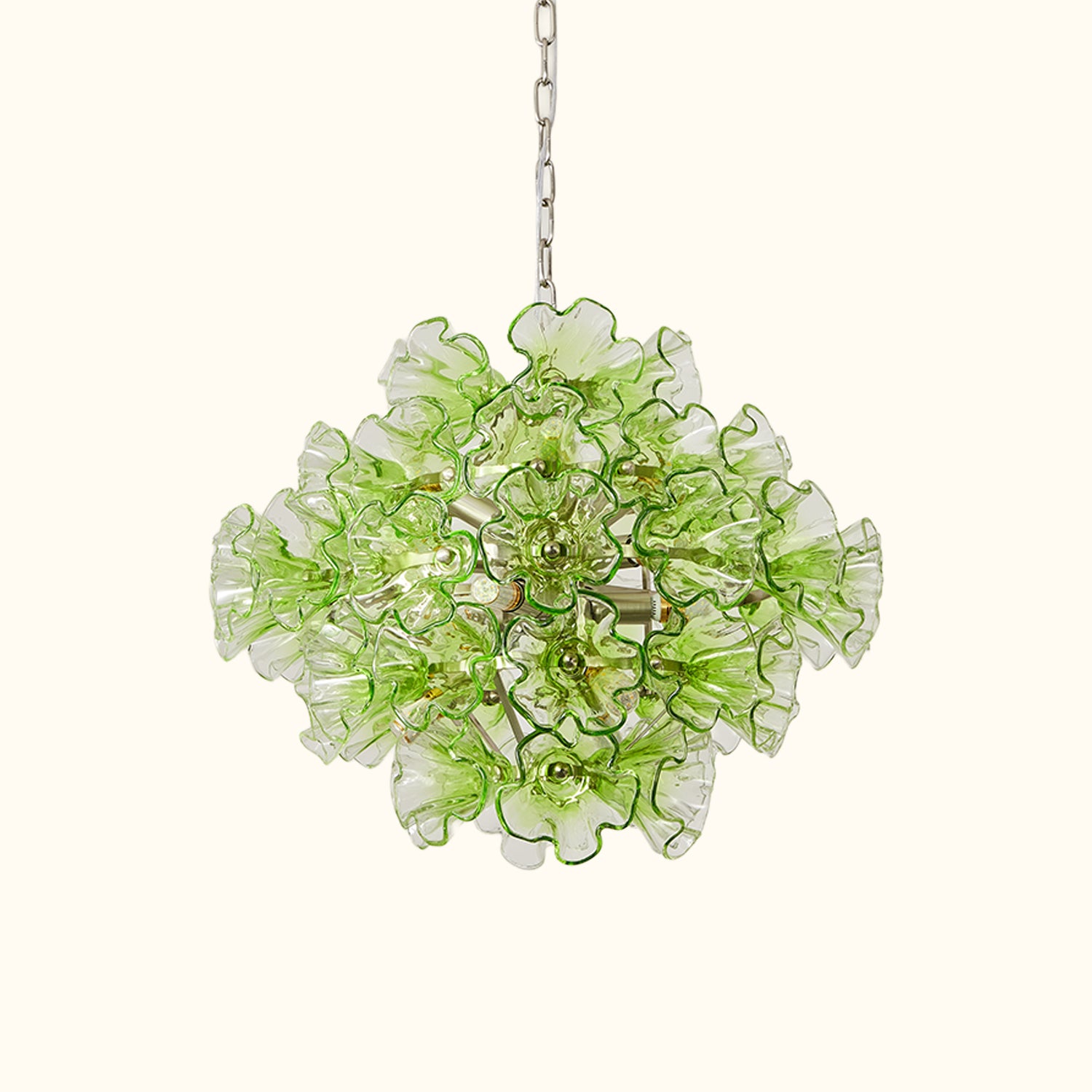 Italian Murano Glass Flower Chandelier 1960s
