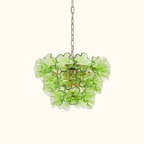 Italian Murano Large Glass Flower Chandelier 1960s