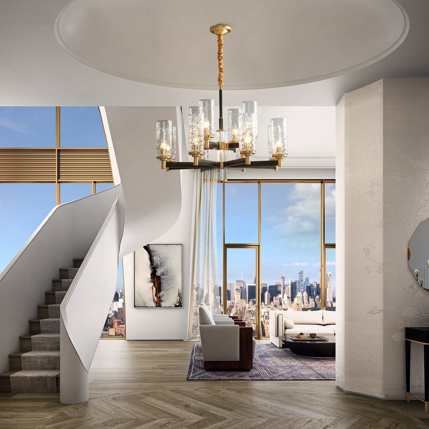 Liaison_Brass_Chandelier_Visual_Comfort's_0004