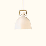 Machinist Milk Glass Cloche Pendant Light