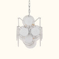Midcentury Murano Glass Discs Italian Chandeliers, 1970s