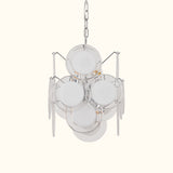 Midcentury Murano Glass Discs Italian Chandeliers, 1970s