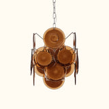 Midcentury Murano Glass Discs Italian Chandeliers, 1970s