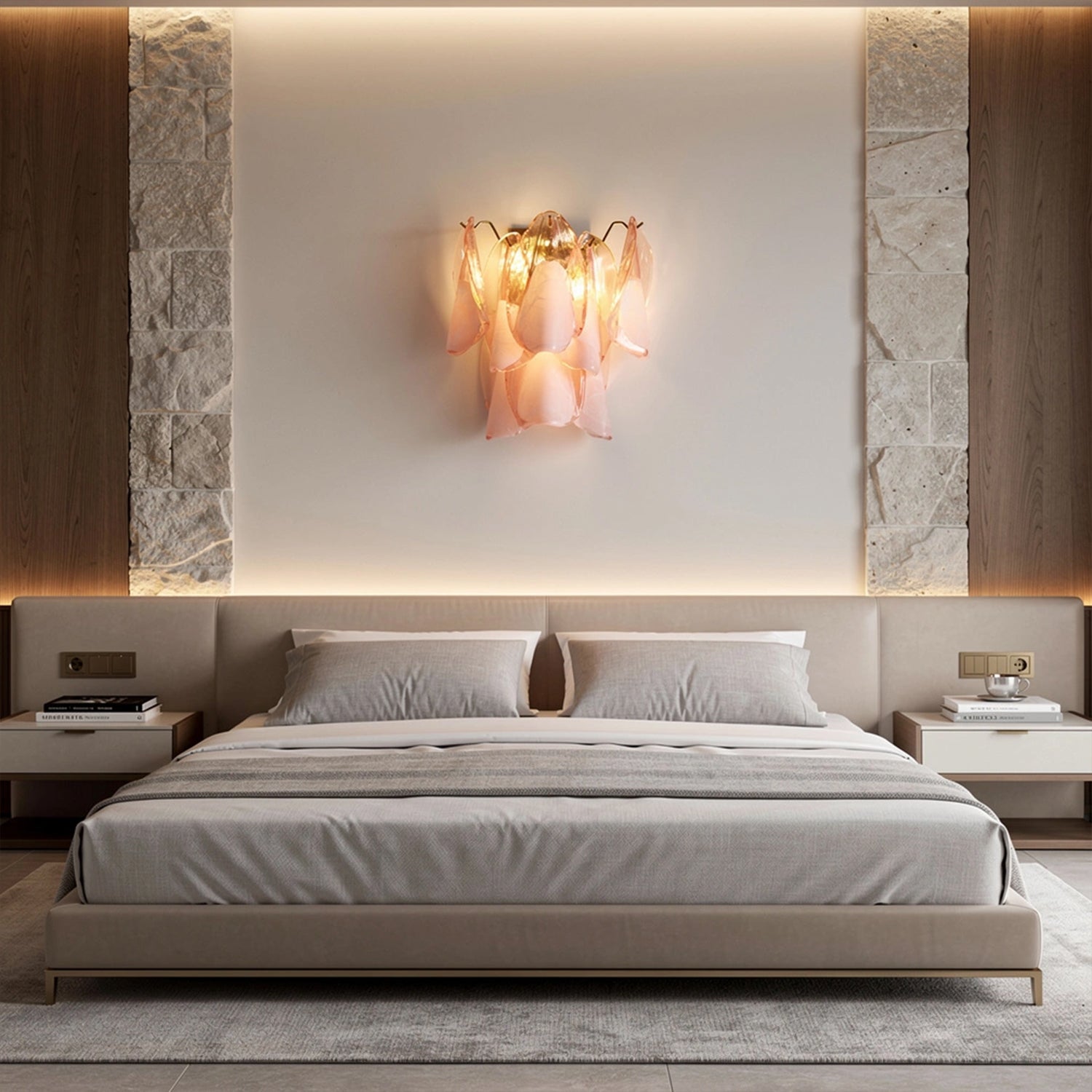 Modern Murano Style Petal Glass Wall Sconce