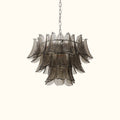 Modernist Feather Chandelier in Murano Smoked Topaz Glass